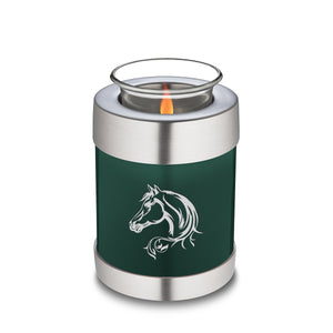Candle Holder Embrace Green Horse Cremation Urn
