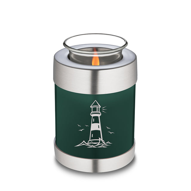 Candle Holder Embrace Green Lighthouse Cremation Urn