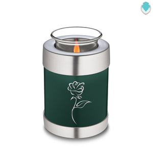 Candle Holder Embrace Green Rose Cremation Urn