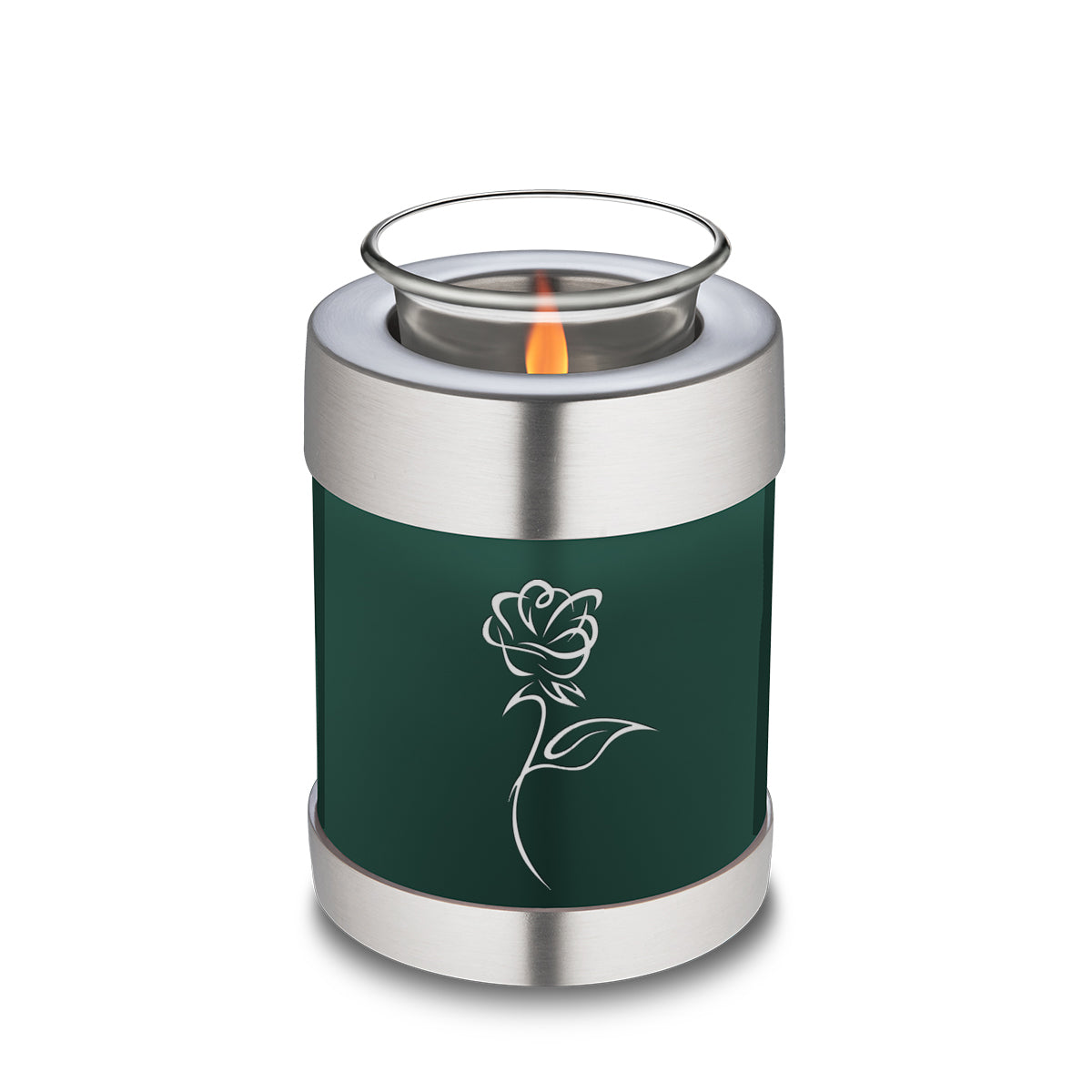 Candle Holder Embrace Green Rose Cremation Urn