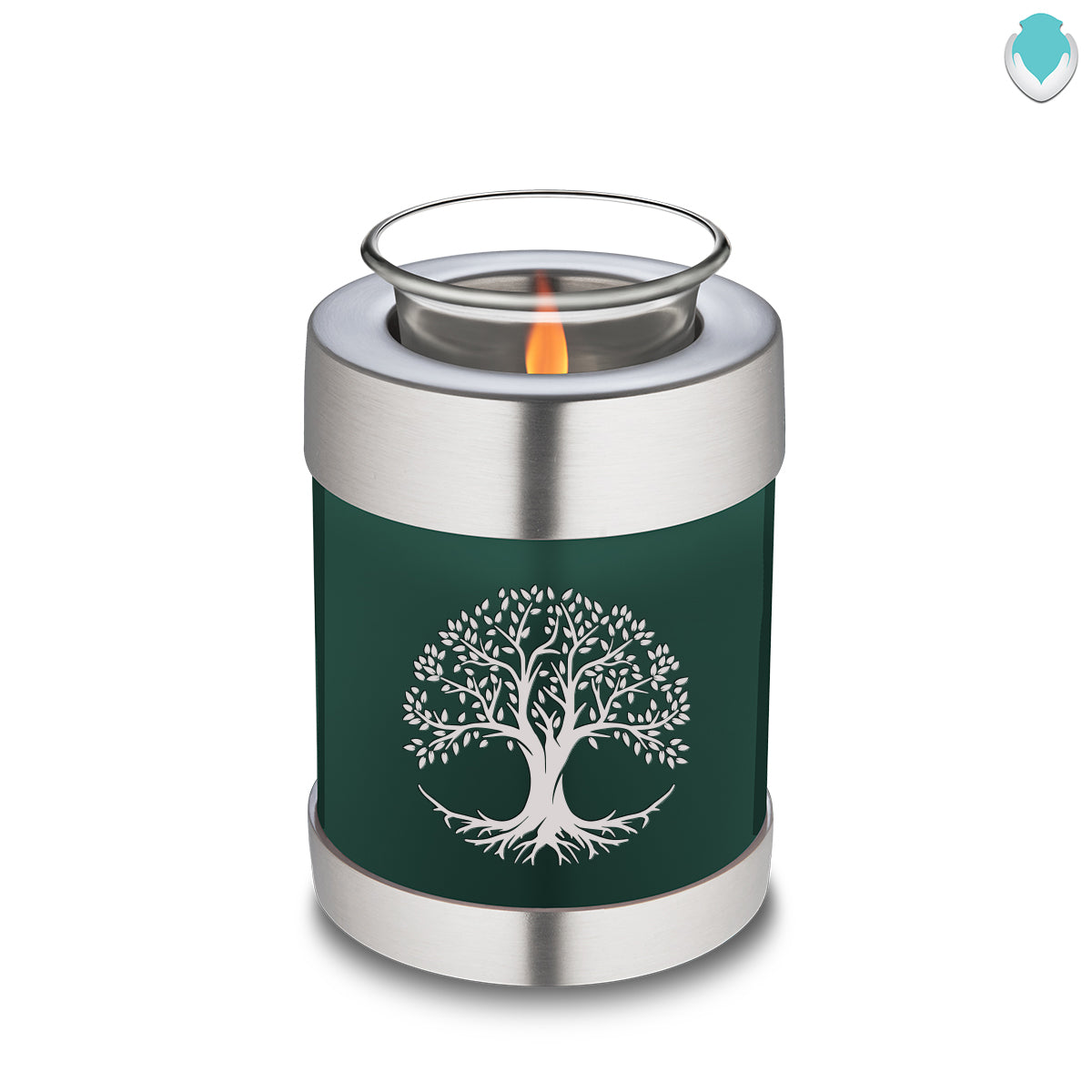Candle Holder Embrace Green Tree of Life Cremation Urn