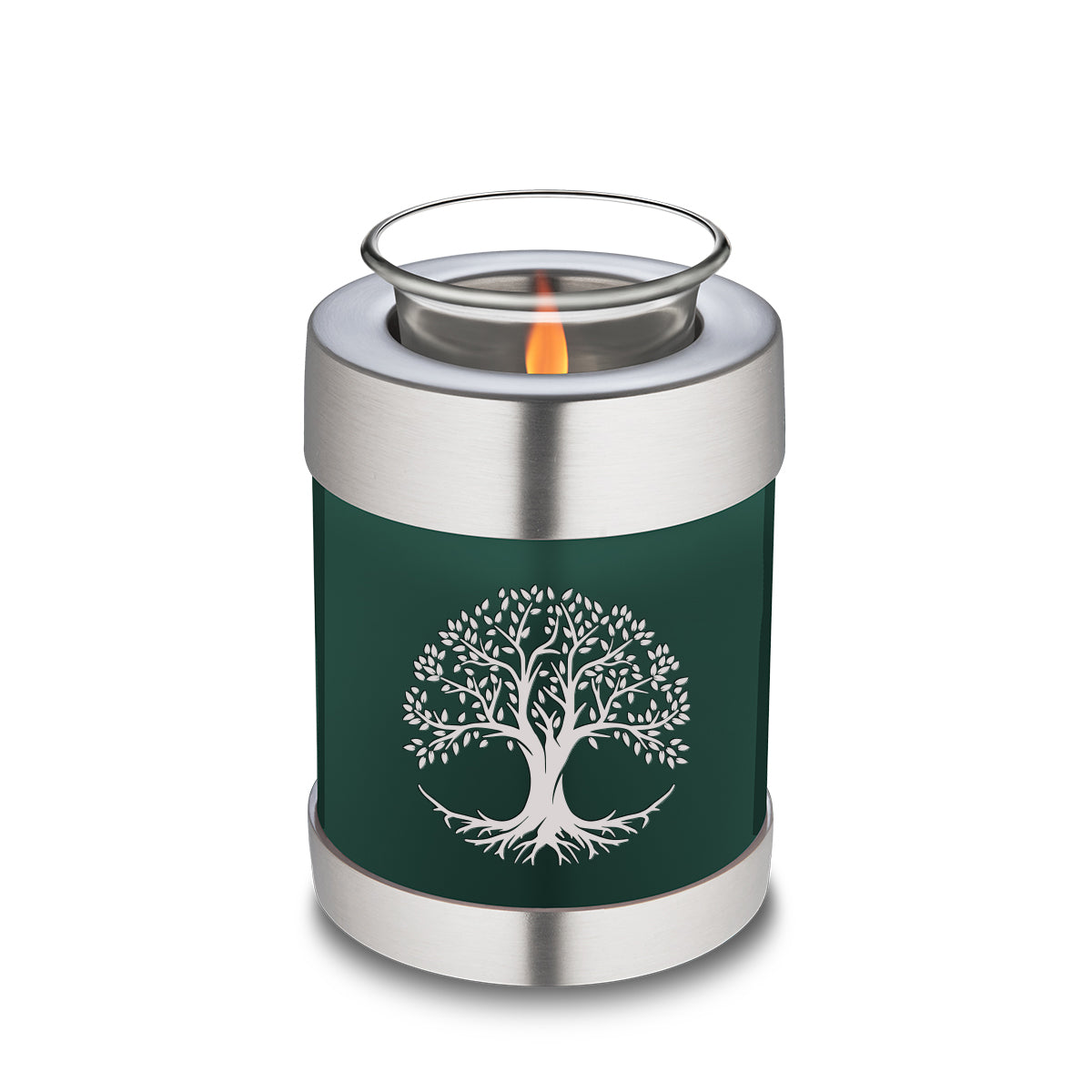 Candle Holder Embrace Green Tree of Life Cremation Urn