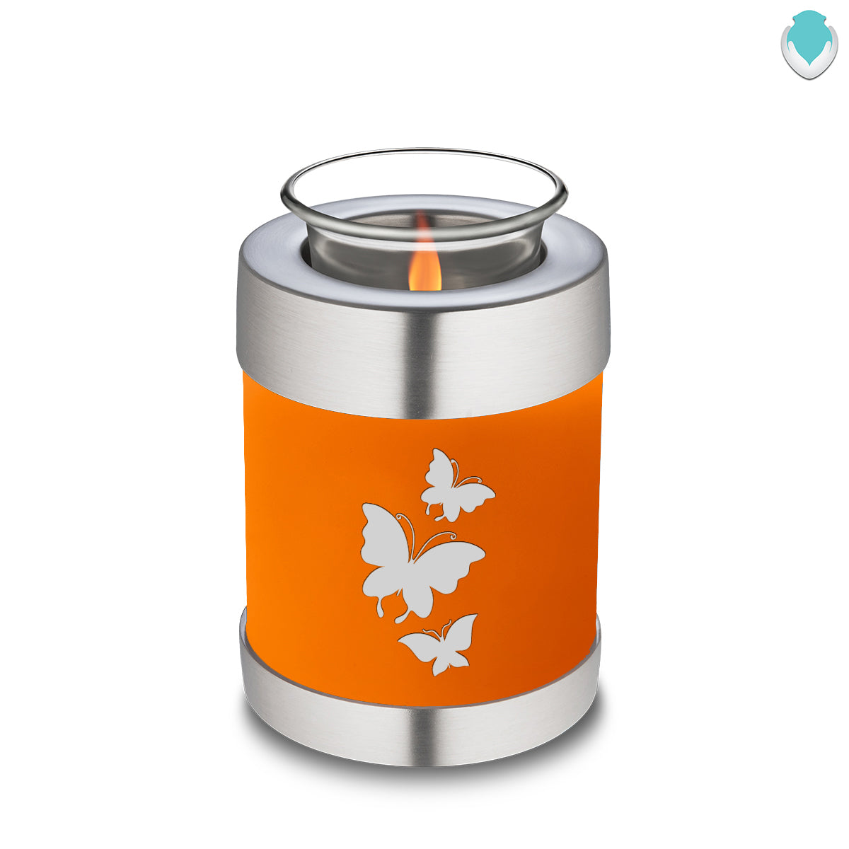 Candle Holder Embrace Burnt Orange Butterfly Cremation Urn