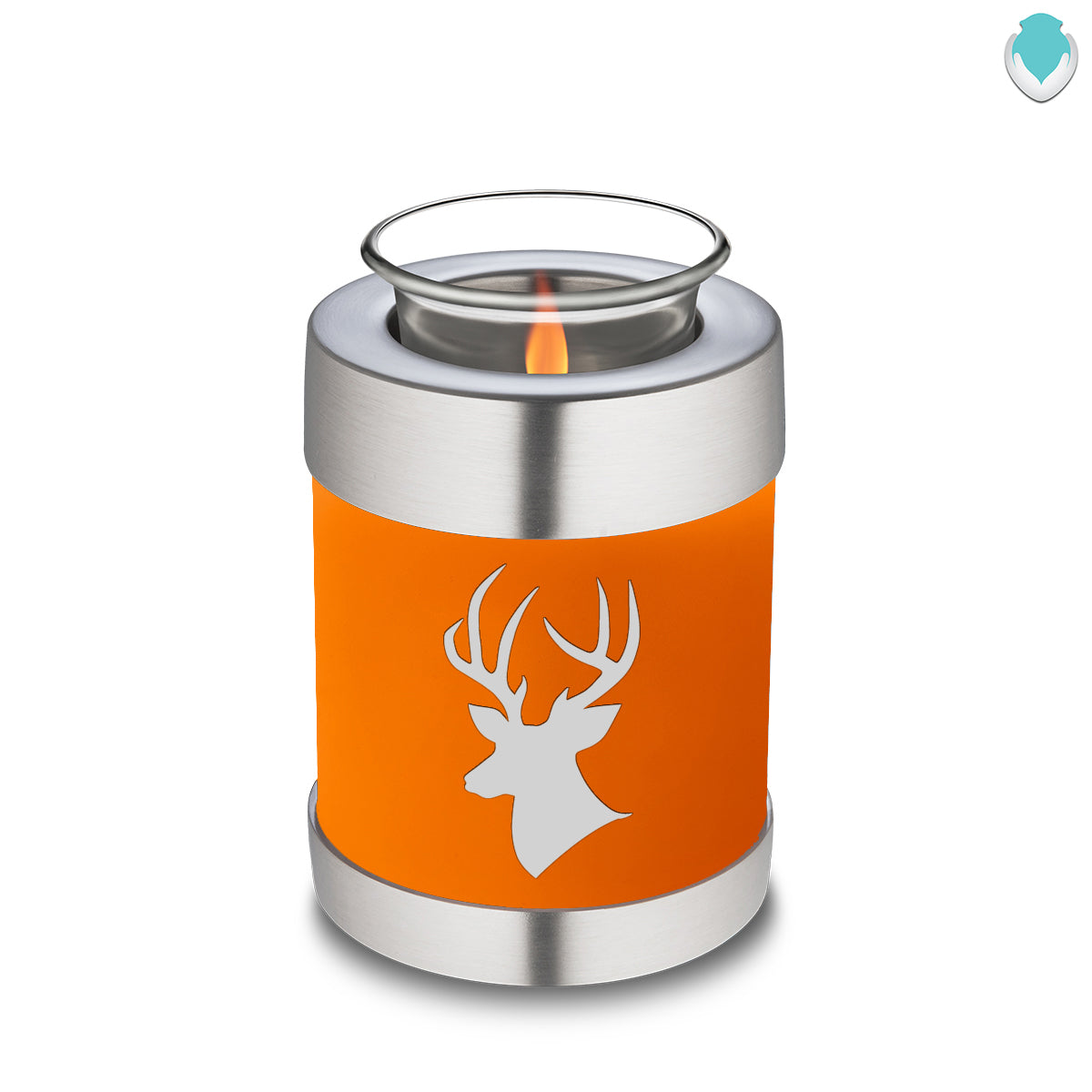 Candle Holder Embrace Burnt Orange Deer Cremation Urn