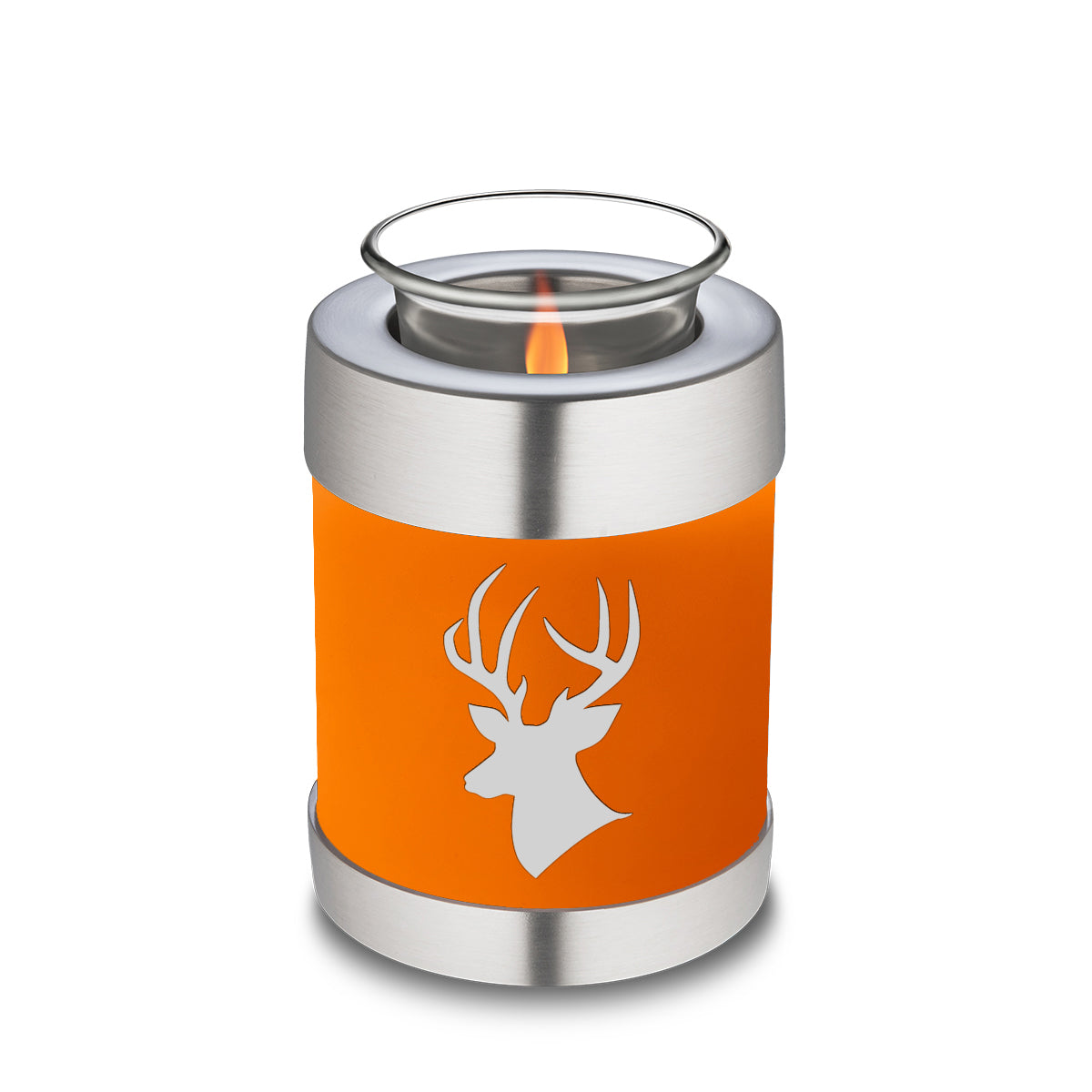 Candle Holder Embrace Burnt Orange Deer Cremation Urn
