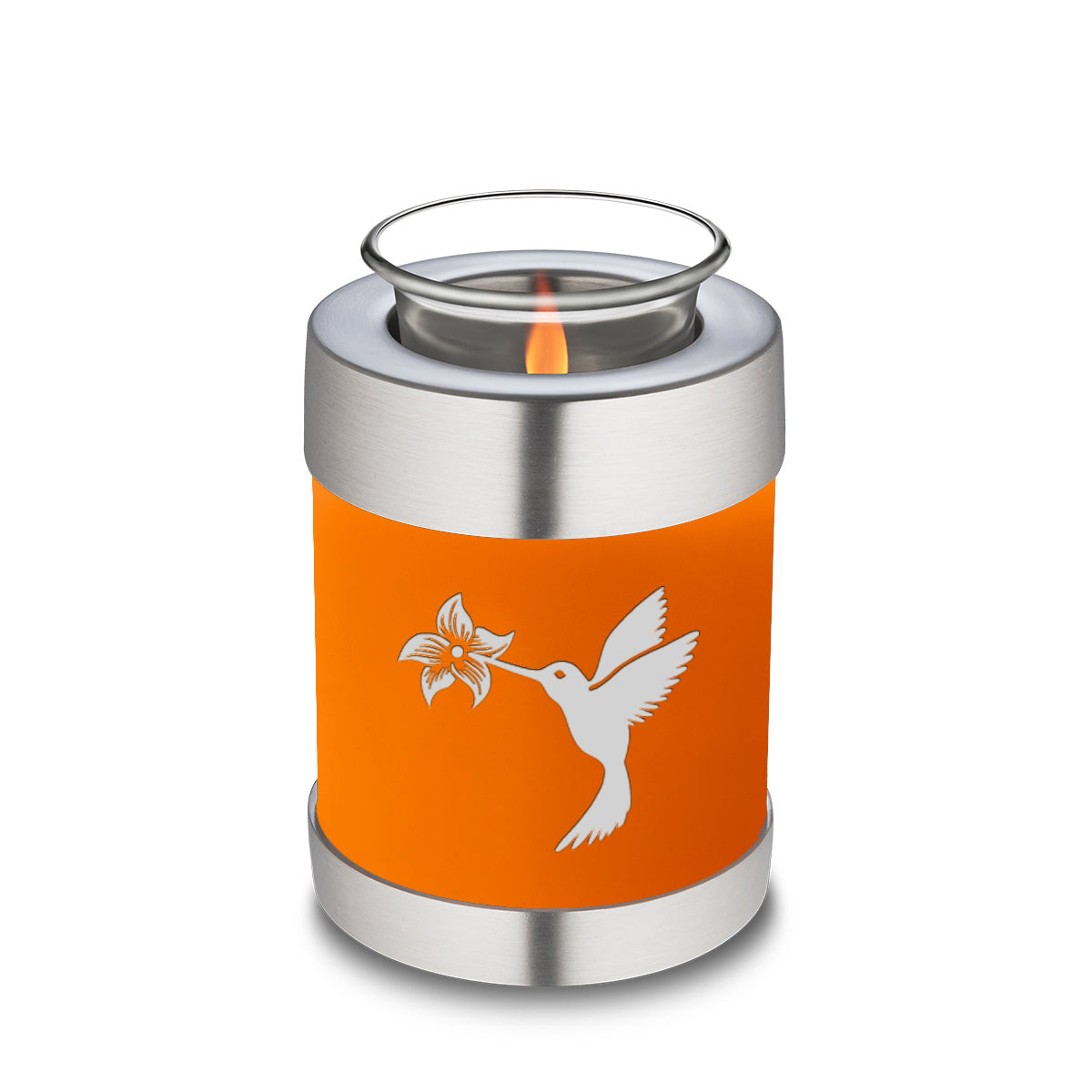 Candle Holder Embrace Burnt Orange Hummingbird Cremation Urn