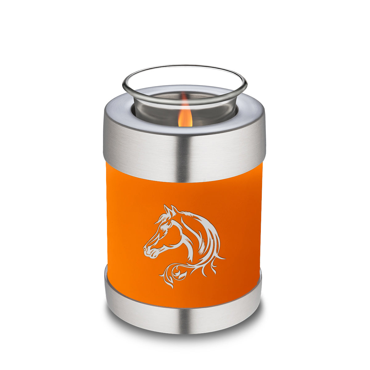 Candle Holder Embrace Burnt Orange Horse Cremation Urn