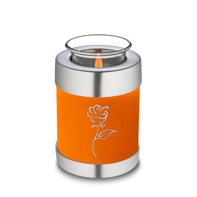 Candle Holder Embrace Burnt Orange Rose Cremation Urn