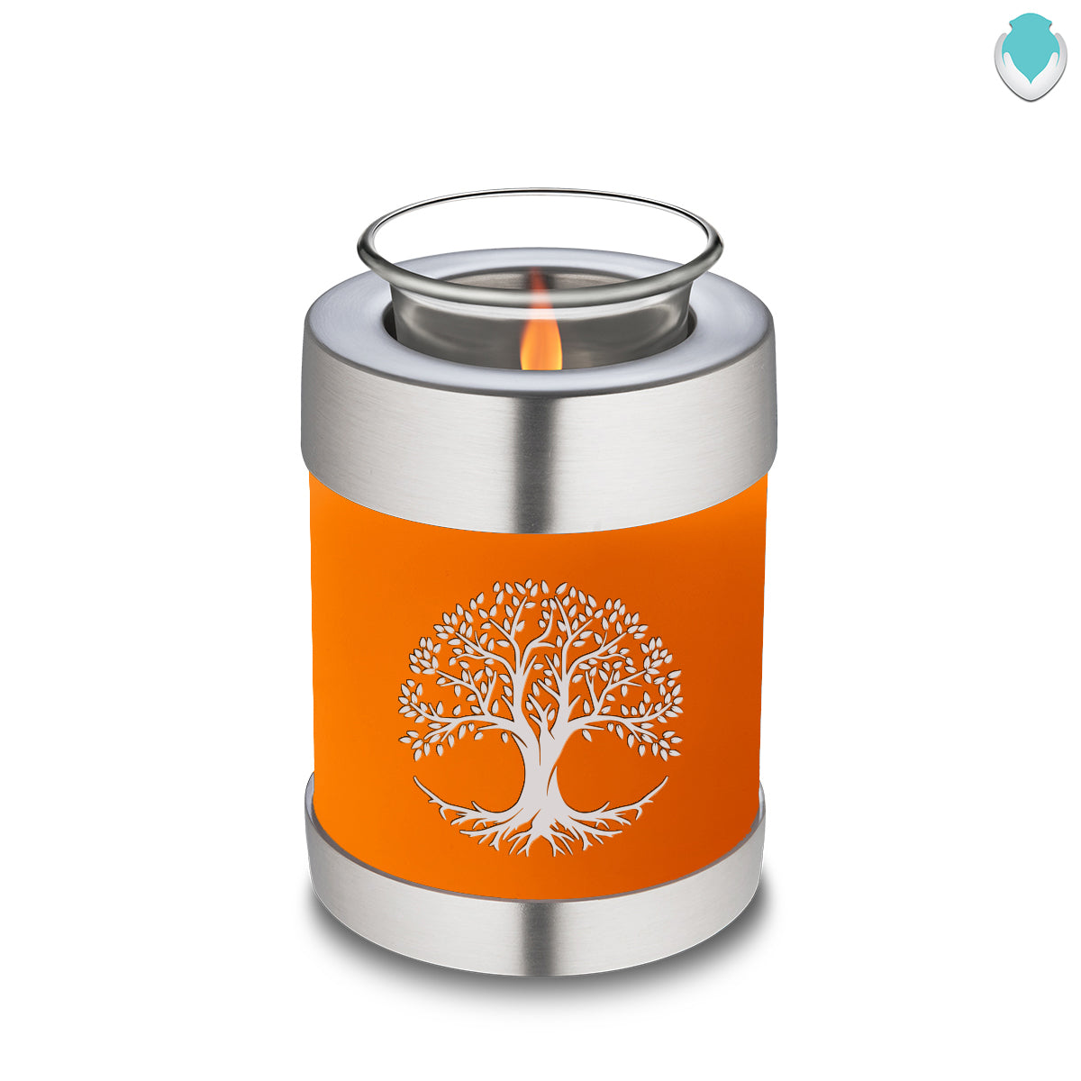 Candle Holder Embrace Burnt Orange Tree of Life Cremation Urn