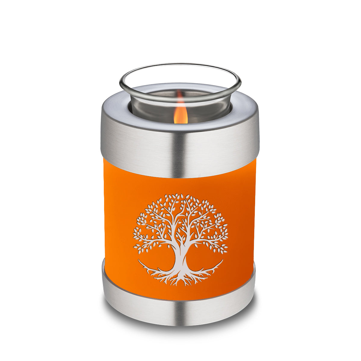 Candle Holder Embrace Burnt Orange Tree of Life Cremation Urn