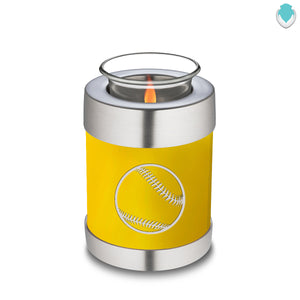 Candle Holder Embrace Yellow Baseball Cremation Urn