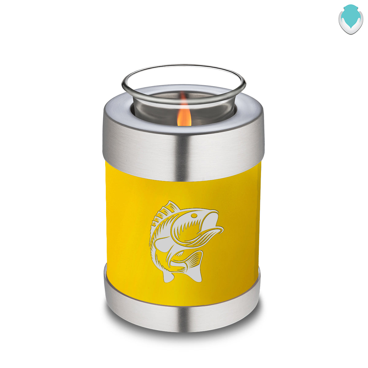 Candle Holder Embrace Yellow Fishing Cremation Urn