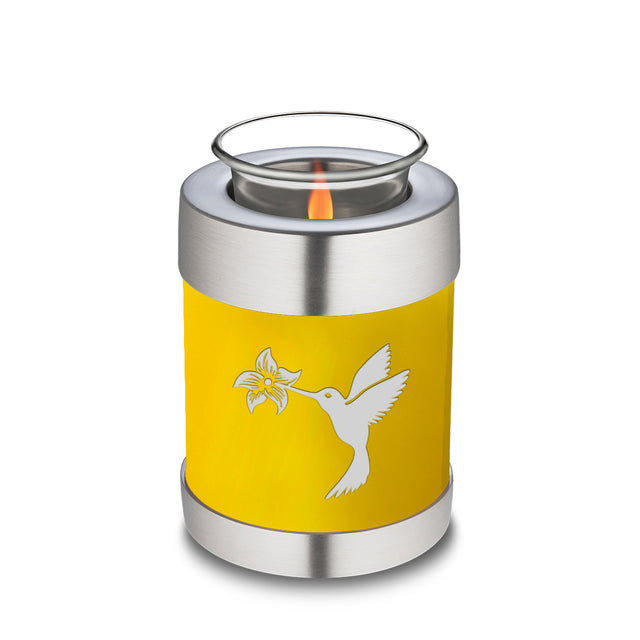 Candle Holder Embrace Yellow Hummingbird Cremation Urn