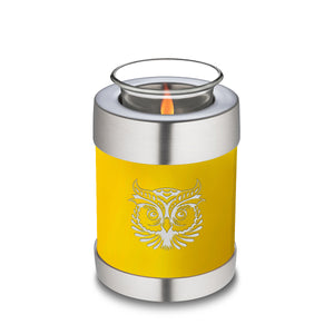 Candle Holder Embrace Yellow Owl Cremation Urn