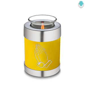 Candle Holder Embrace Yellow Praying Hands Cremation Urn