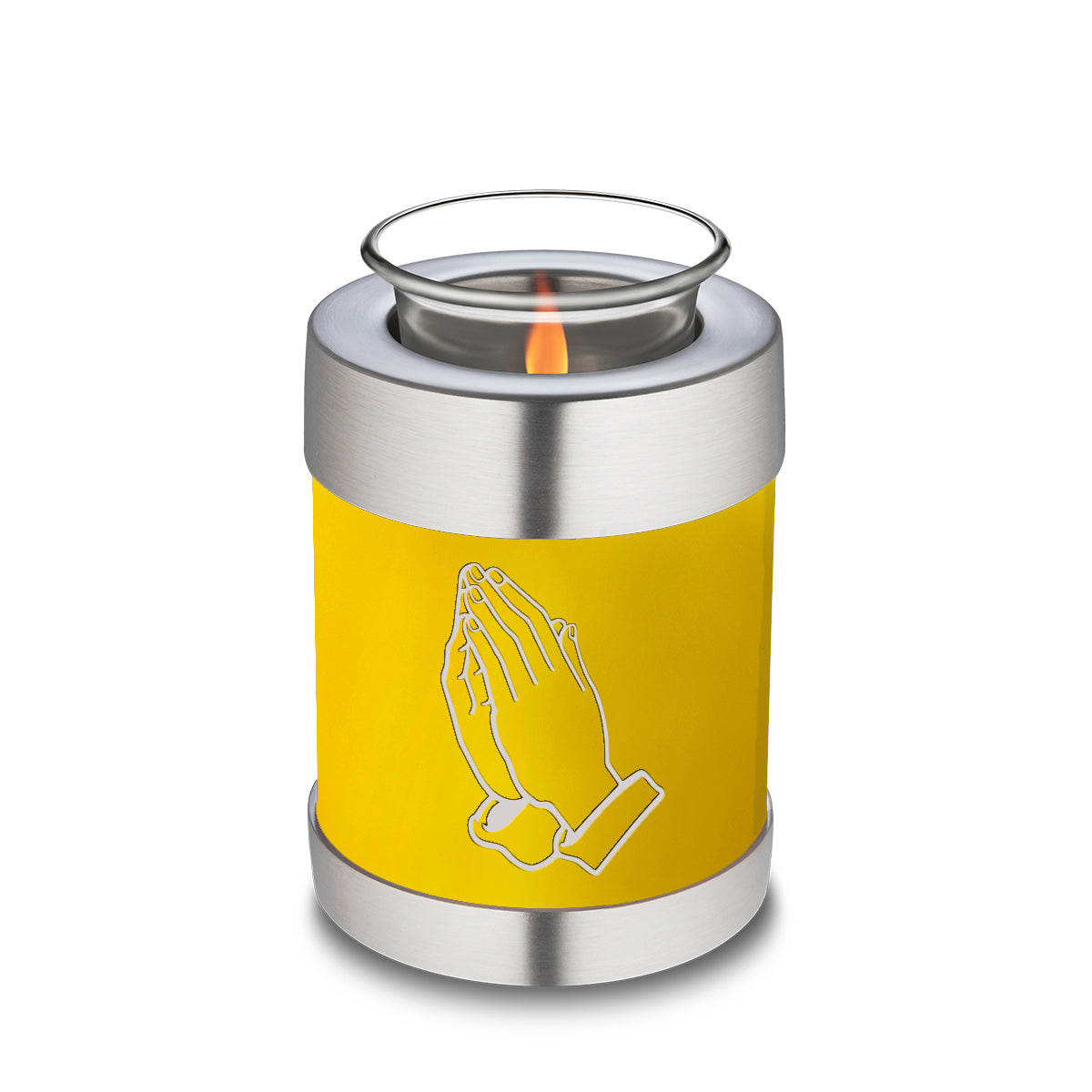 Candle Holder Embrace Yellow Praying Hands Cremation Urn