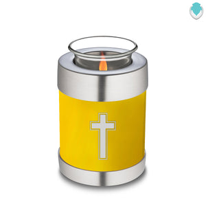 Candle Holder Embrace Yellow Simple Cross Cremation Urn