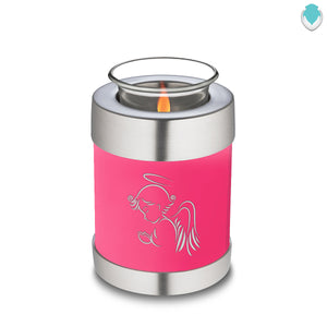 Candle Holder Embrace Bright Pink Angel Cremation Urn
