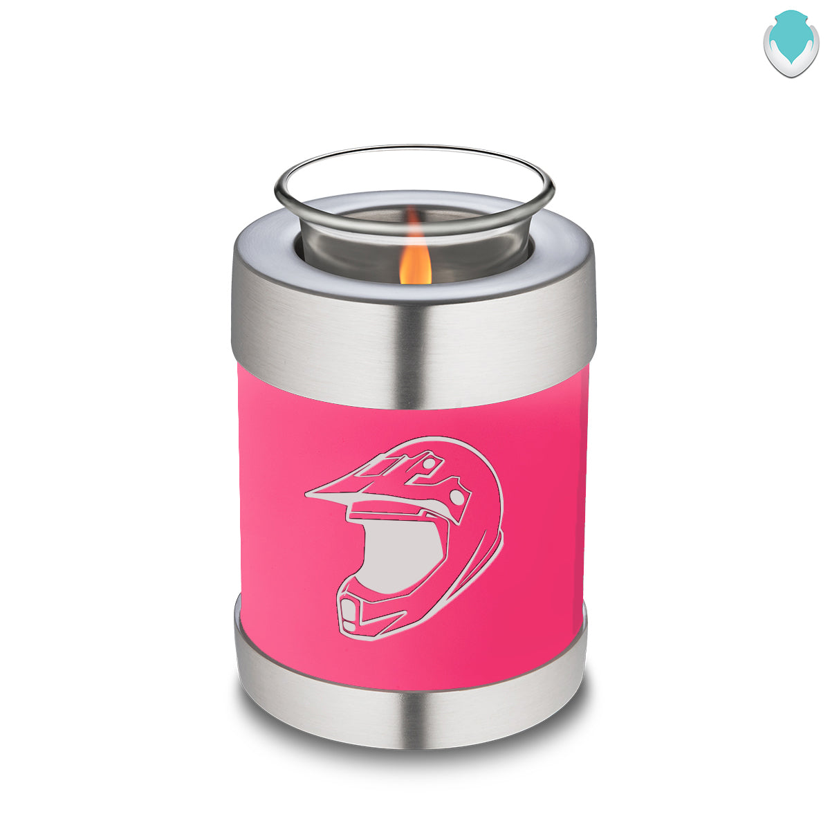 Candle Holder Embrace Bright Pink Dirt Bike Cremation Urn