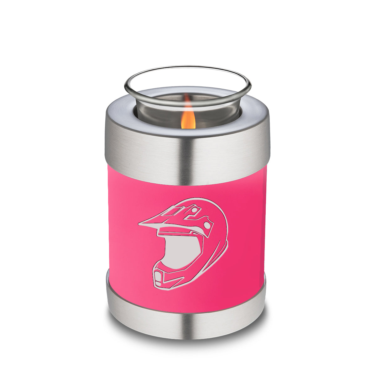 Candle Holder Embrace Bright Pink Dirt Bike Cremation Urn