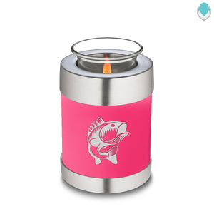 Candle Holder Embrace Bright Pink Fishing Cremation Urn