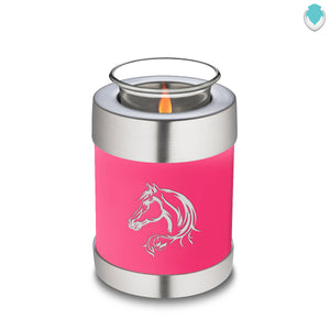 Candle Holder Embrace Bright Pink Horse Cremation Urn