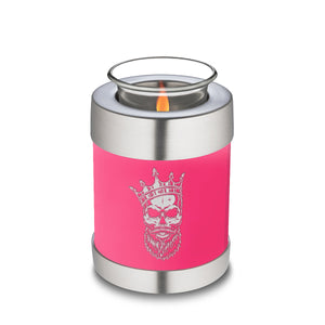 Candle Holder Embrace Bright Pink Skull Cremation Urn