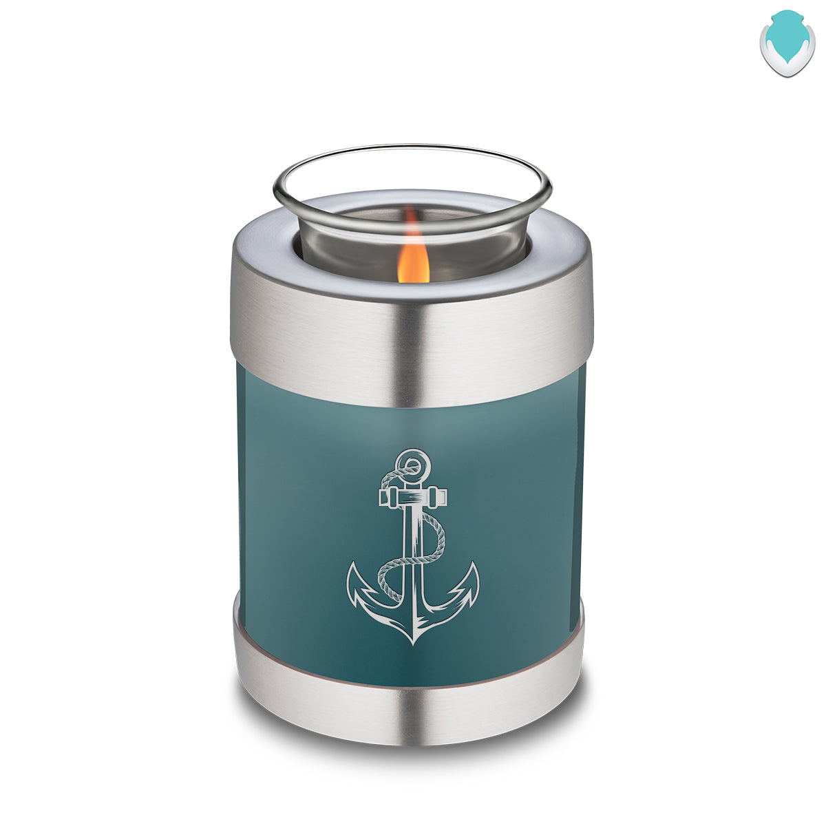 Candle Holder Embrace Teal Anchor Cremation Urn