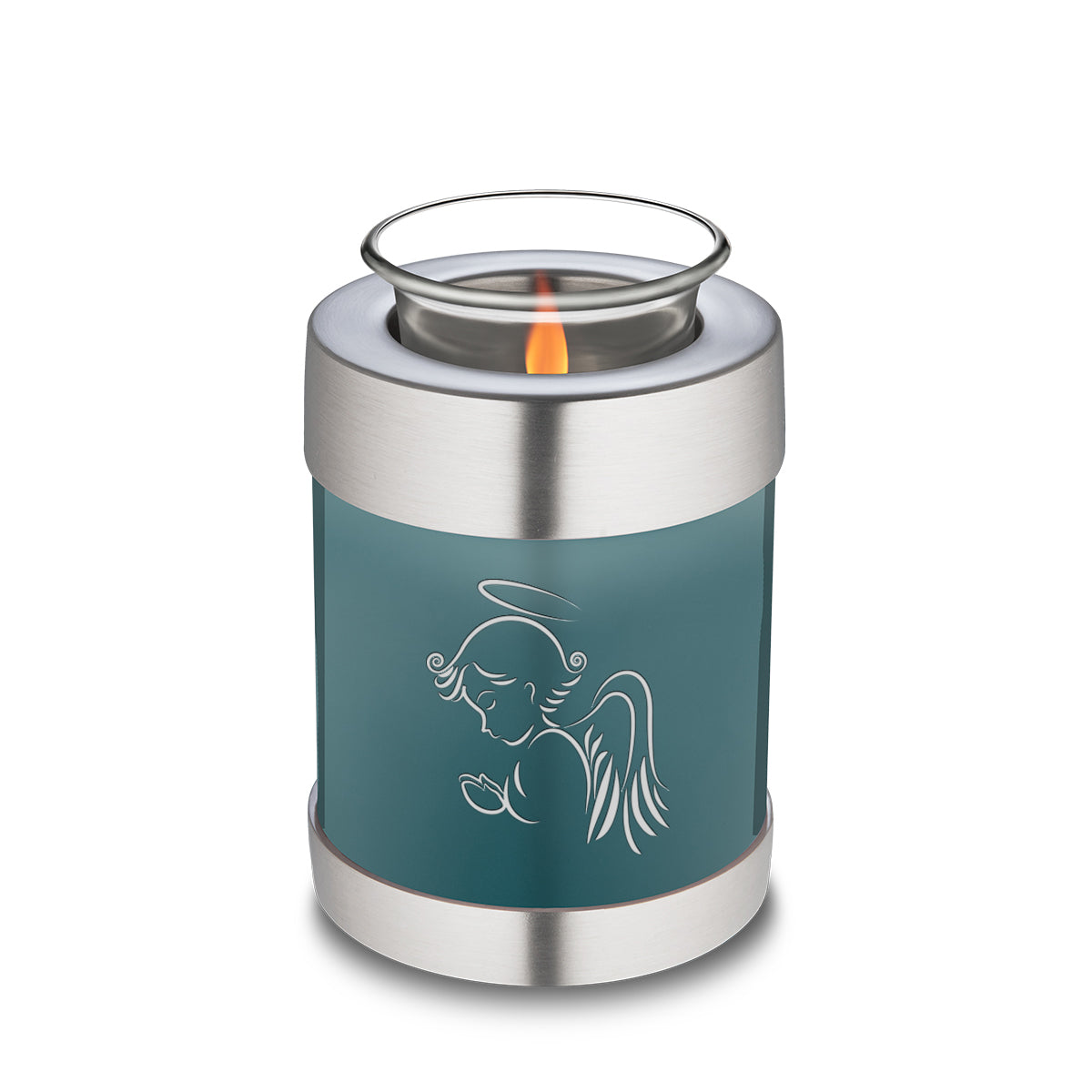 Candle Holder Embrace Teal Angel Cremation Urn