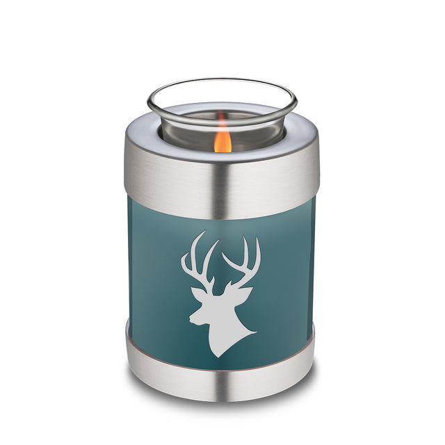 Candle Holder Embrace Teal Deer Cremation Urn