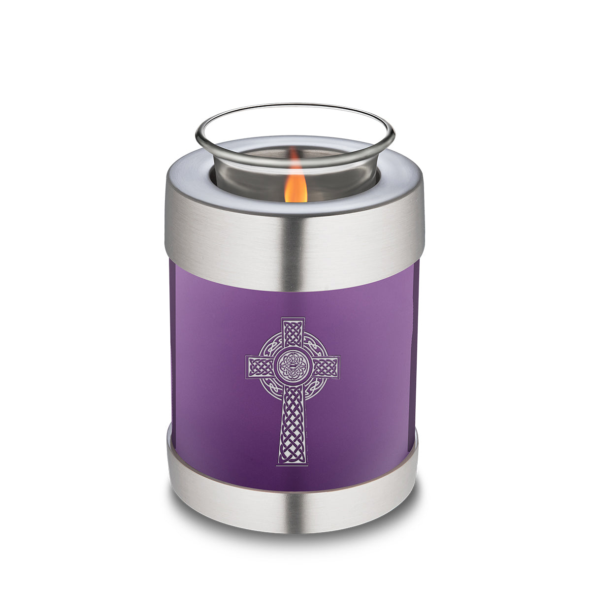 Candle Holder Embrace Purple Celtic Cross Cremation Urn