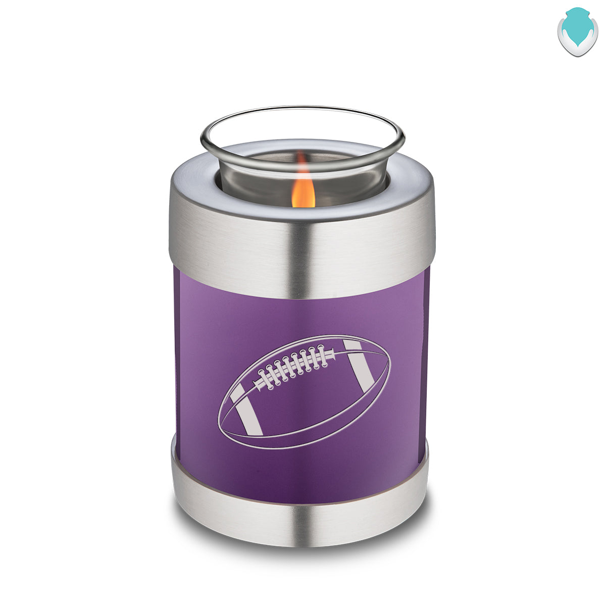 Candle Holder Embrace Purple Football Cremation Urn