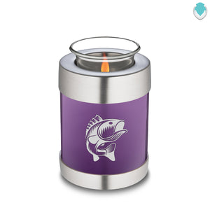 Candle Holder Embrace Purple Fishing Cremation Urn