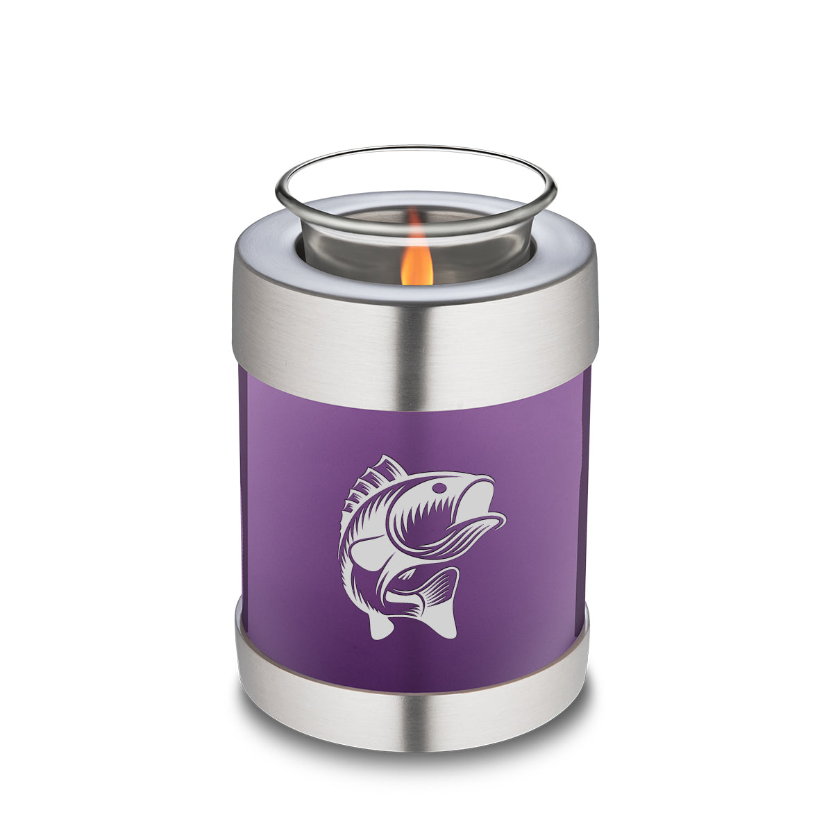 Candle Holder Embrace Purple Fishing Cremation Urn