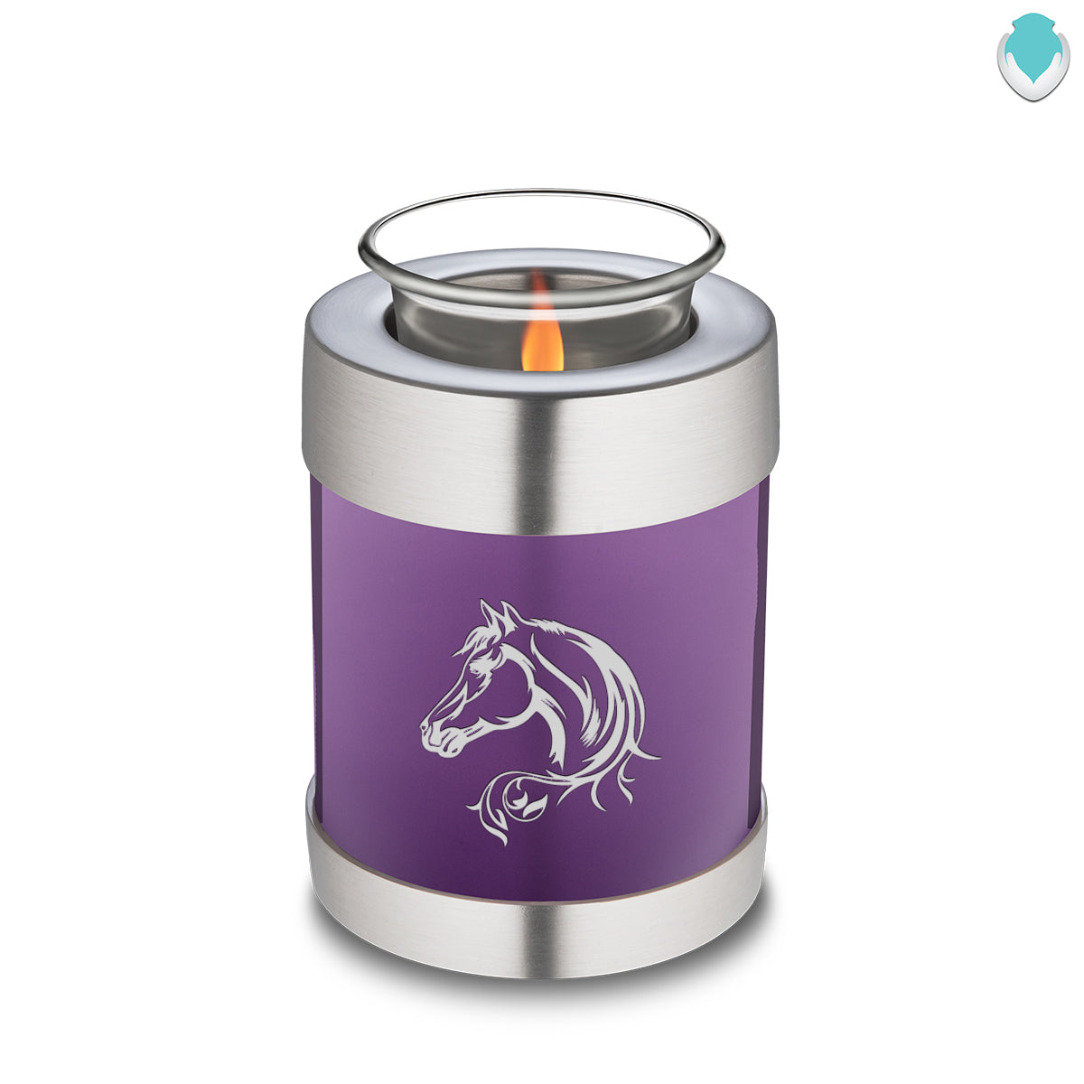 Candle Holder Embrace Purple Horse Cremation Urn
