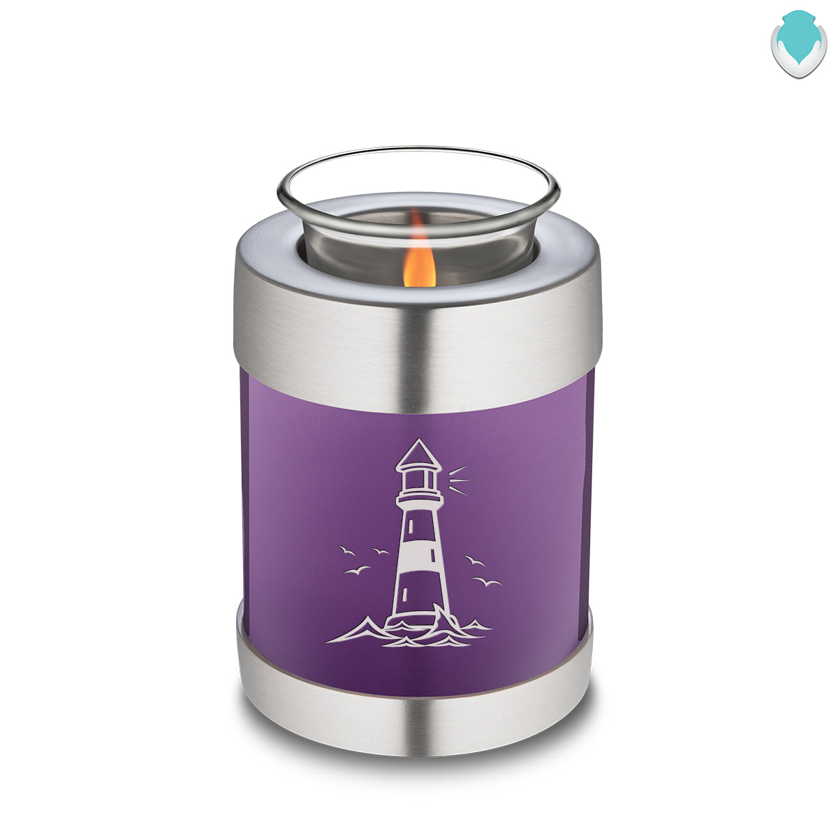 Candle Holder Embrace Purple Lighthouse Cremation Urn