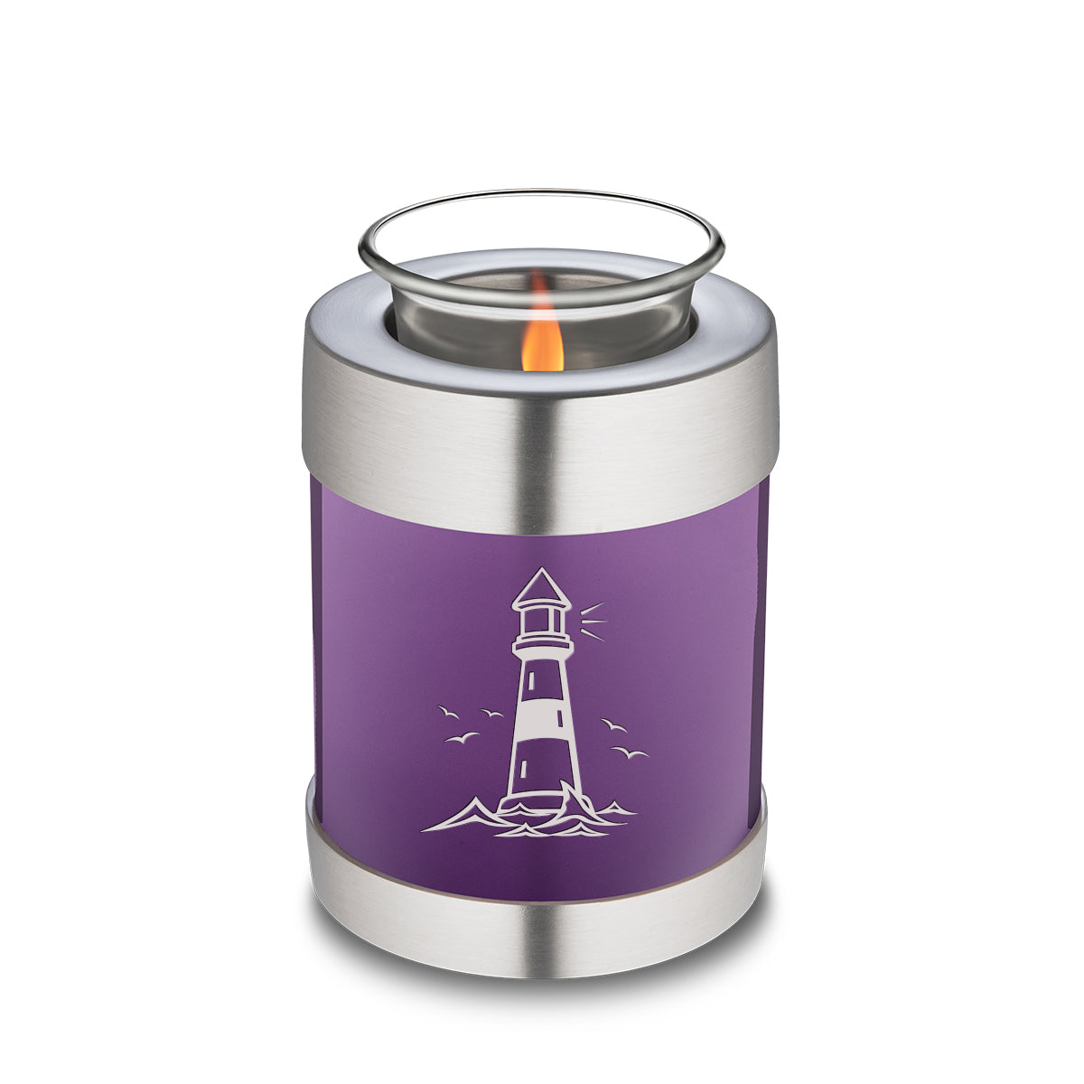 Candle Holder Embrace Purple Lighthouse Cremation Urn