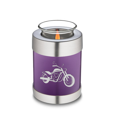 Candle Holder Embrace Purple Motorcycle Cremation Urn