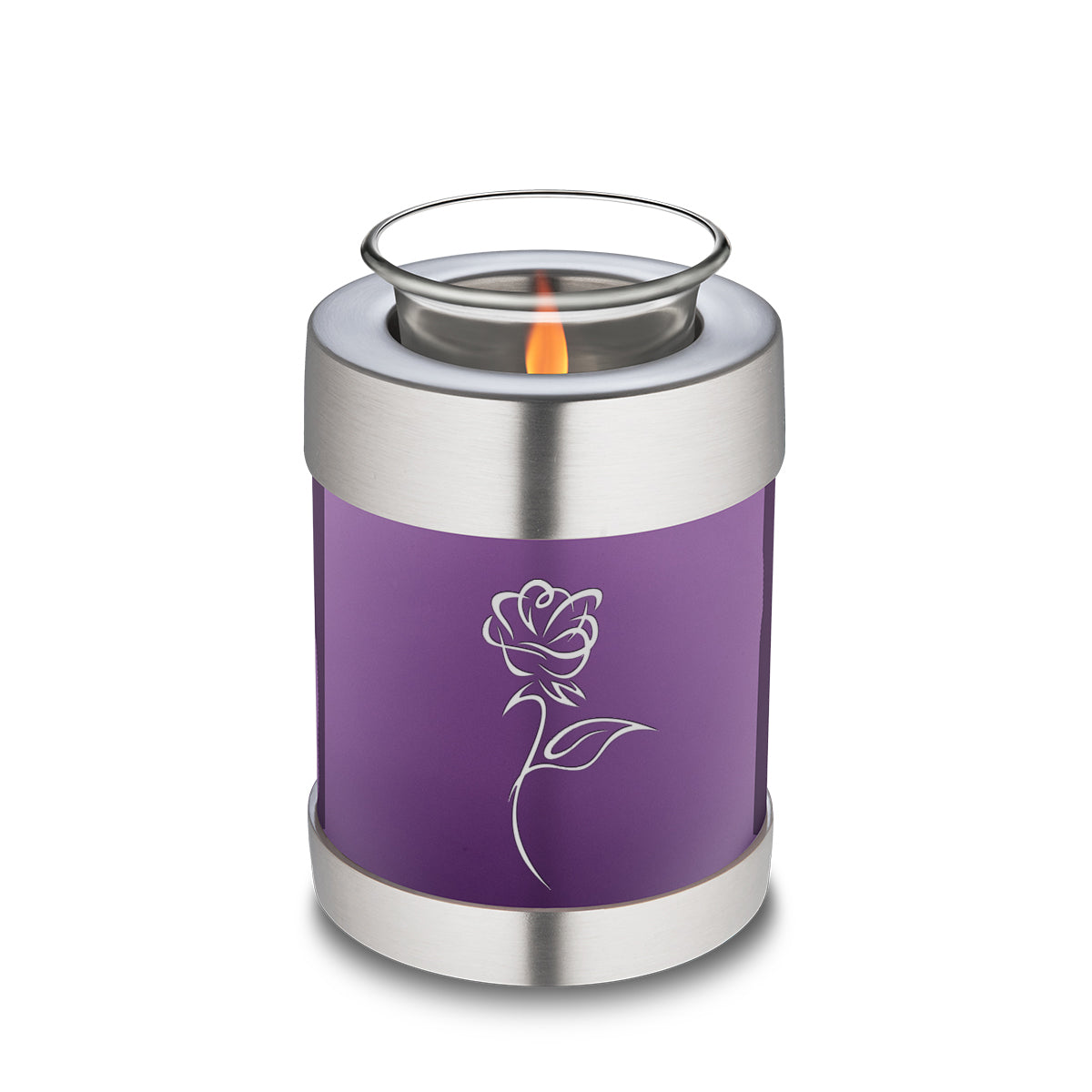 Candle Holder Embrace Purple Rose Cremation Urn