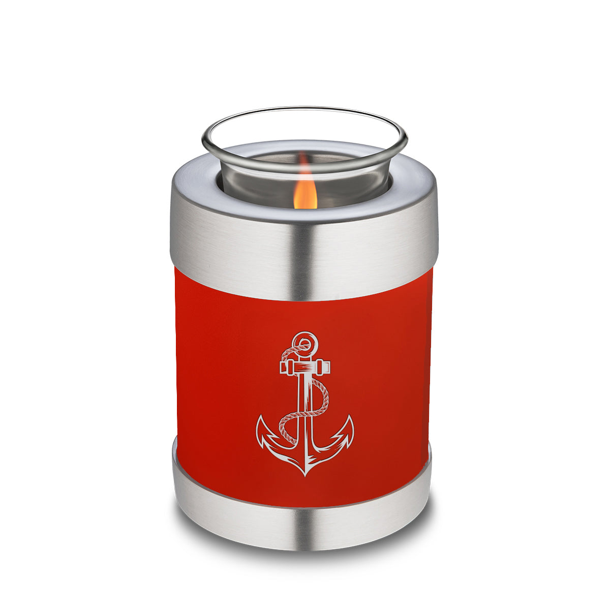 Candle Holder Embrace Bright Red Anchor Cremation Urn