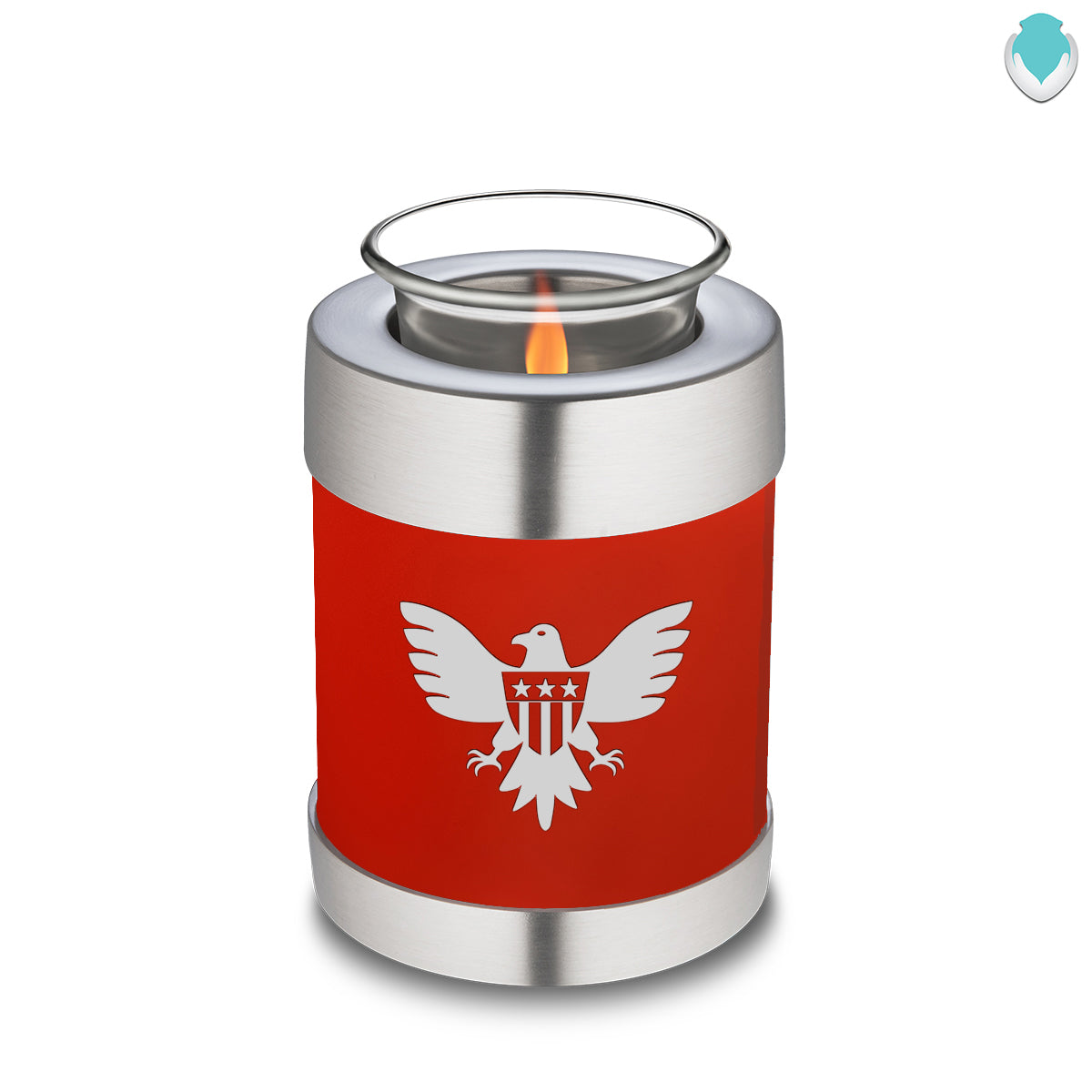 Candle Holder Embrace Bright Red American Glory Cremation Urn