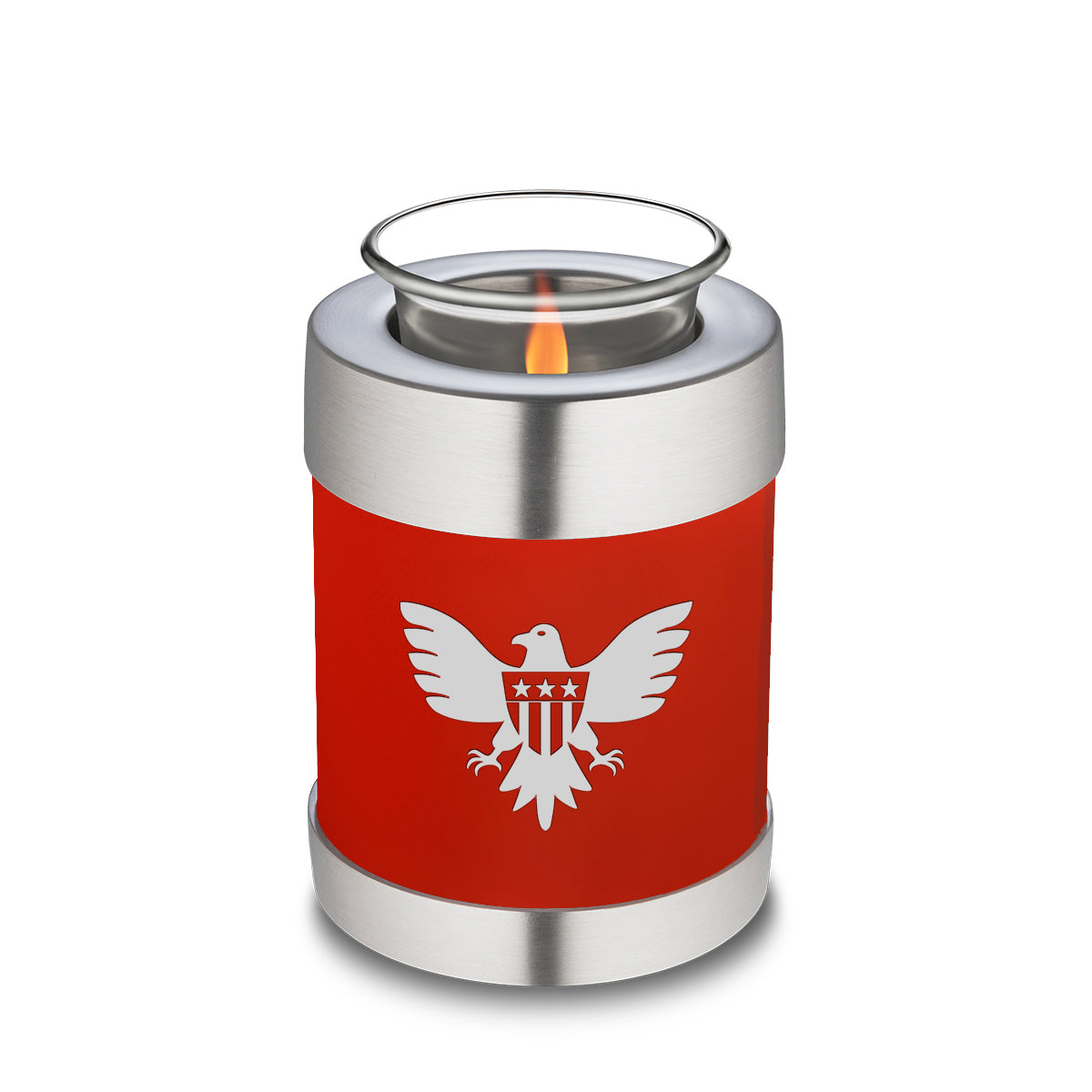 Candle Holder Embrace Bright Red American Glory Cremation Urn