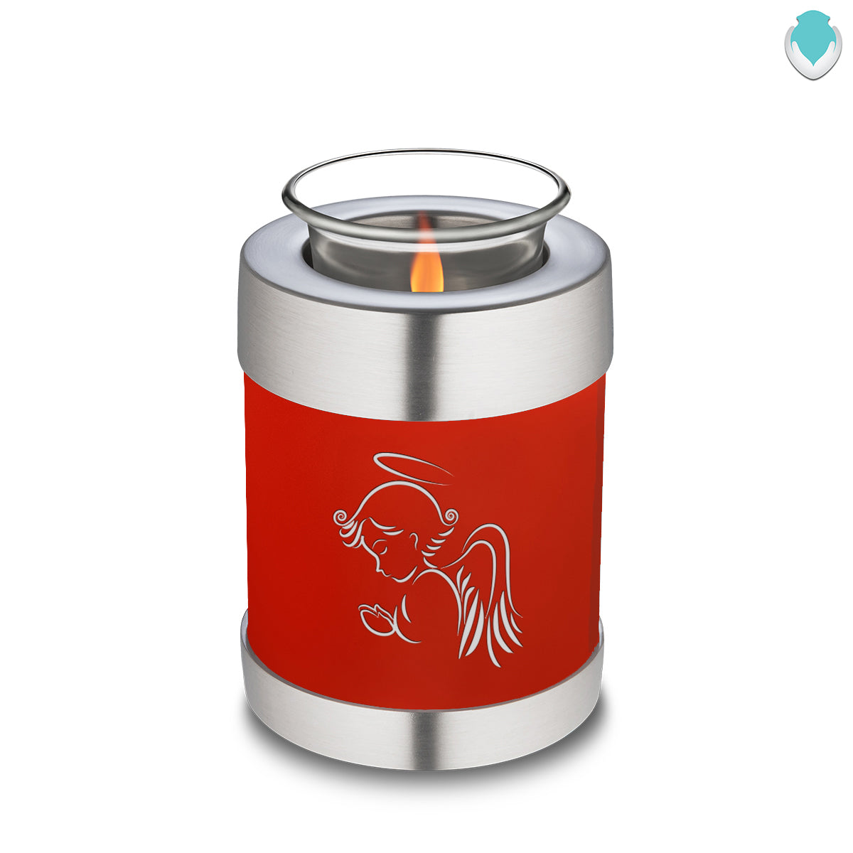 Candle Holder Embrace Bright Red Angel Cremation Urn