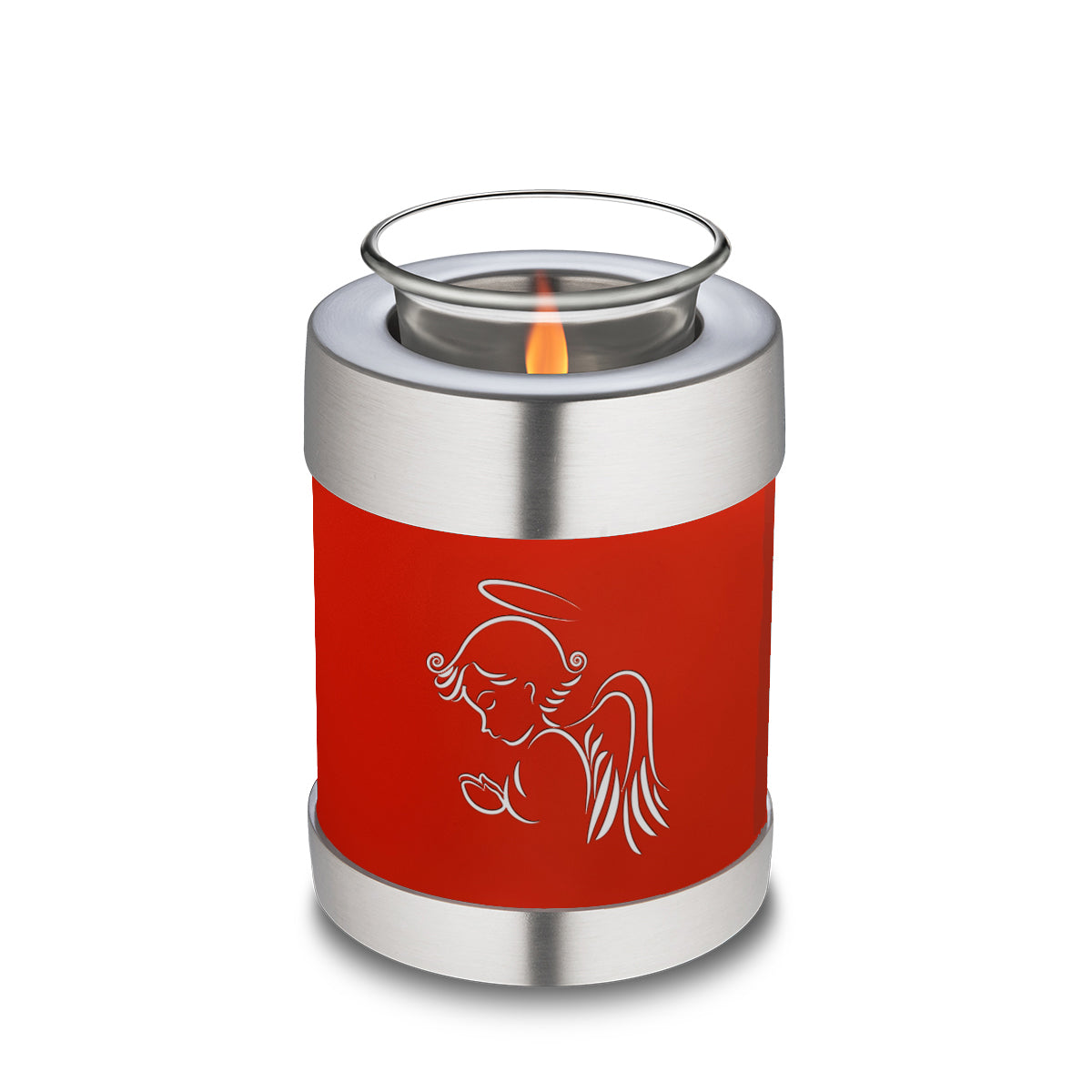 Candle Holder Embrace Bright Red Angel Cremation Urn