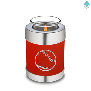 Candle Holder Embrace Bright Red Baseball Cremation Urn