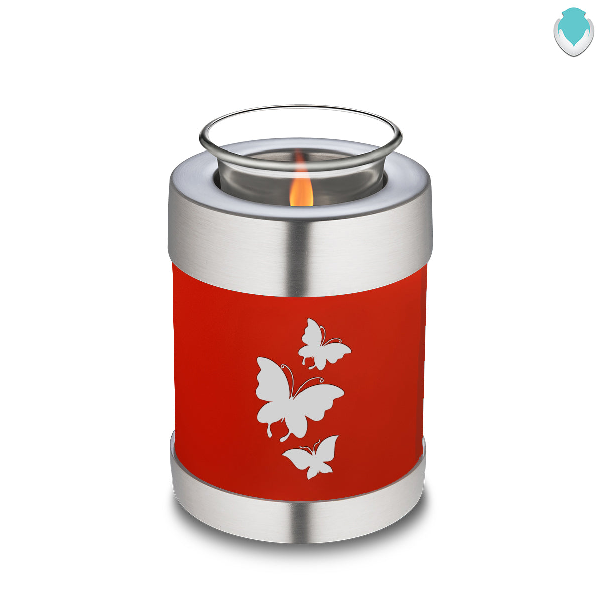 Candle Holder Embrace Bright Red Butterfly Cremation Urn