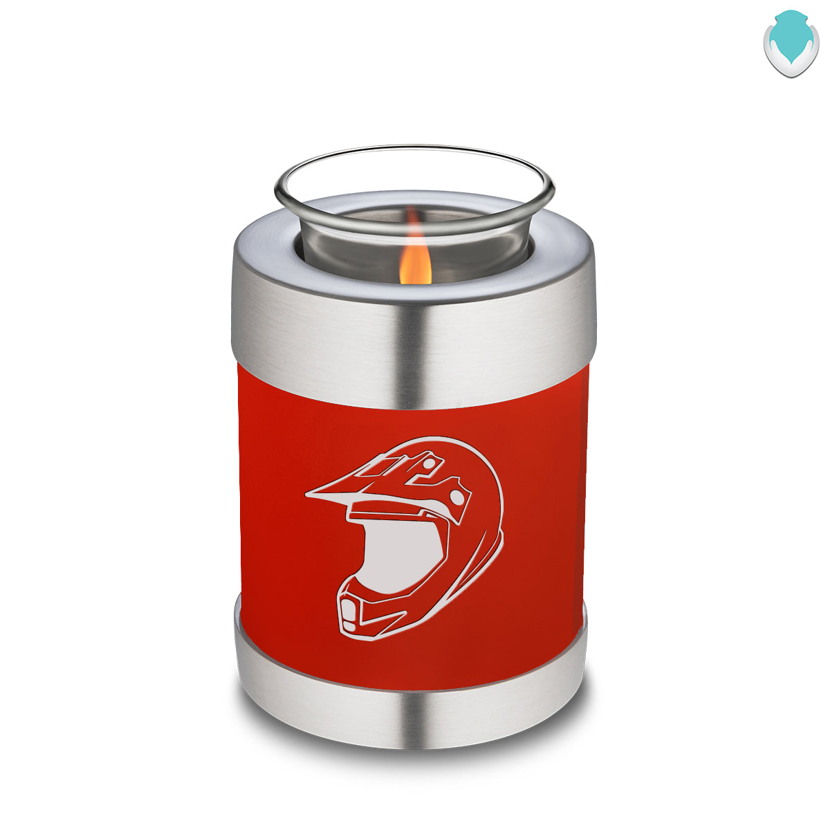 Candle Holder Embrace Bright Red Dirt Bike Cremation Urn