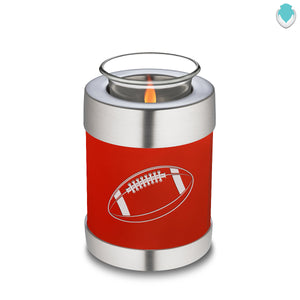 Candle Holder Embrace Bright Red Football Cremation Urn