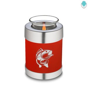 Candle Holder Embrace Bright Red Fishing Cremation Urn