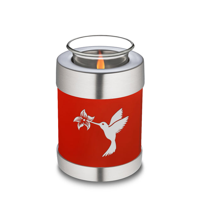 Candle Holder Embrace Bright Red Hummingbird Cremation Urn